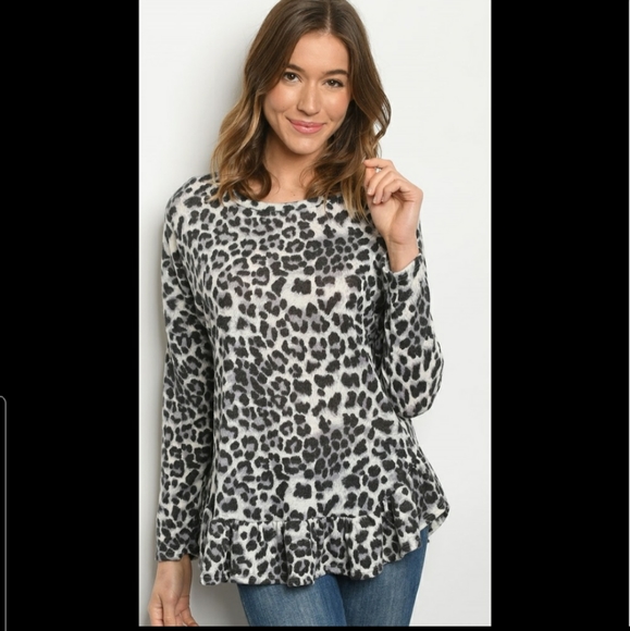 Leopard  print top suoer soft brushed fabric new - Picture 3 of 3
